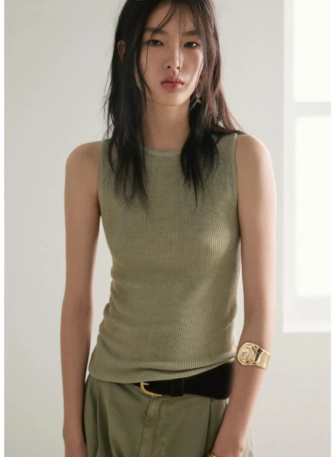 Mango  Fitted fine-knit top for Women | Best Price UAE