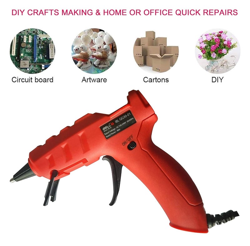 IBELL Glue Gun Gg3001 40W Corded Electric Melt Stick Dia 7Mm High Temp Heavy Duty Hot Melt Gun Kit With Glue Sticks - Image 4