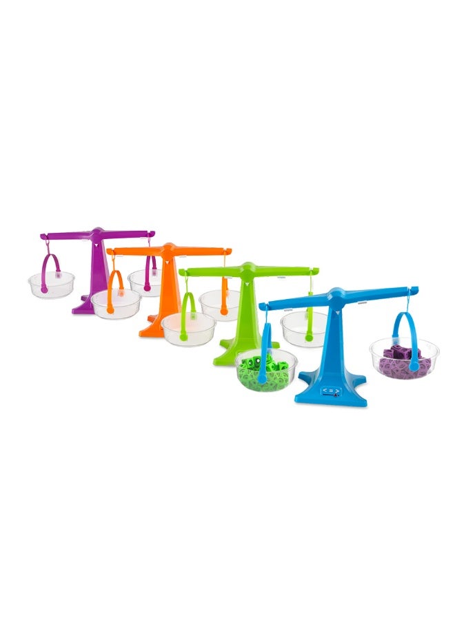 Learning Resources Nestable Pan Balance (4-Piece Base Set, Clear Pans, Multi-Color, Ages 3+) - Image 1