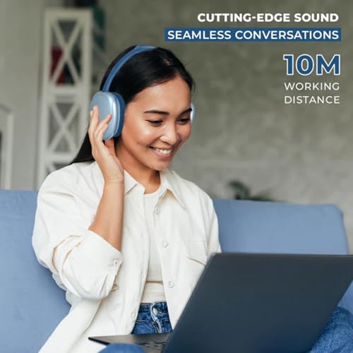 Lapcare Newly Launched EERS Bluetooth Wireless On-Ear Foldable Headphones, 30H Playtime, ENC, Premium Stereo Sound, 40 mm Dynamic Drivers with Deep Bass,Dual Connectivity- (Metallic Blue) - Image 5