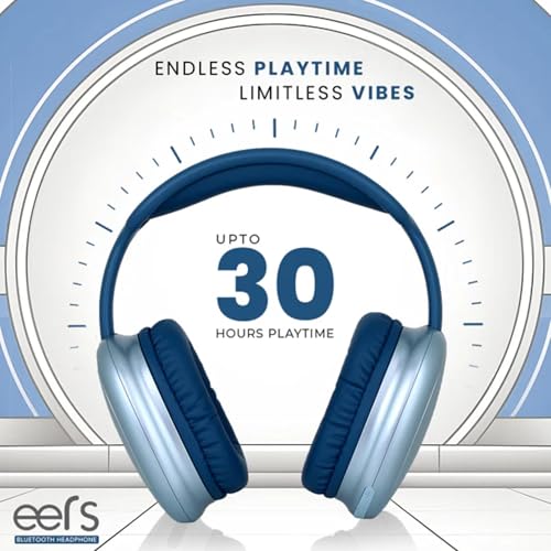 Lapcare Newly Launched EERS Bluetooth Wireless On-Ear Foldable Headphones, 30H Playtime, ENC, Premium Stereo Sound, 40 mm Dynamic Drivers with Deep Bass,Dual Connectivity- (Metallic Blue) - Image 2