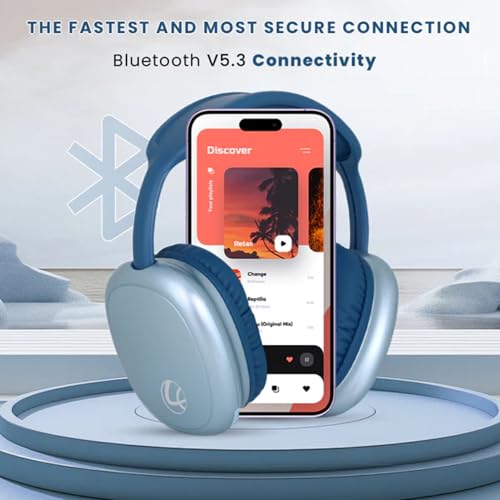 Lapcare Newly Launched EERS Bluetooth Wireless On-Ear Foldable Headphones, 30H Playtime, ENC, Premium Stereo Sound, 40 mm Dynamic Drivers with Deep Bass,Dual Connectivity- (Metallic Blue) - Image 4