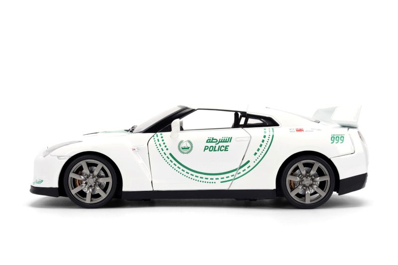 Jada Metal 2009 Nissan GT-R (R35) Dubai Police Die-Cast Car (1:18, White) - Image 2