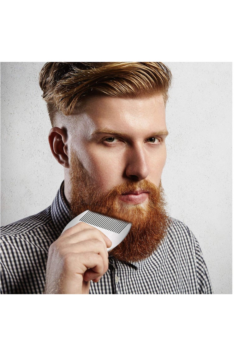 BOAO Boao 2 Pieces Metal Hair Combs for Women Men Beard Combs Metal Mustache Comb Lice Comb Wallet Fine Cutting Comb Teasing Barber Comb Stainless Steel Hair Styling Cutting Comb(Silver) - Image 3