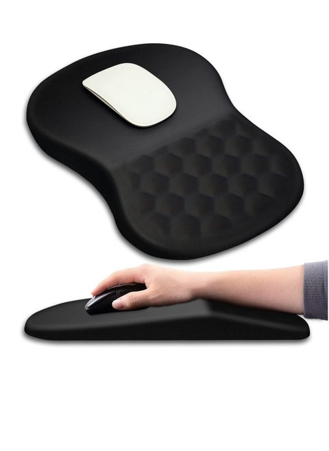 Mouse Pad Wrist Support Ergonomic Pain Relief Keyboard Rest Comfortable Memory Foam With Non Slip PU Base Mouse Pads For Desk Computer Keyboard Home Office