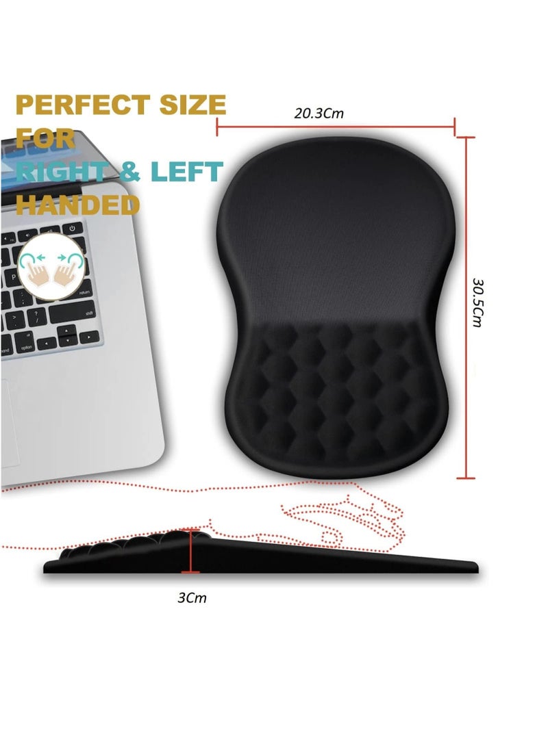 DUNISO Mouse Pad Wrist Support Ergonomic Pain Relief Keyboard Rest Comfortable Memory Foam With Non Slip PU Base Mouse Pads For Desk Computer Keyboard Home Office  - Image 2