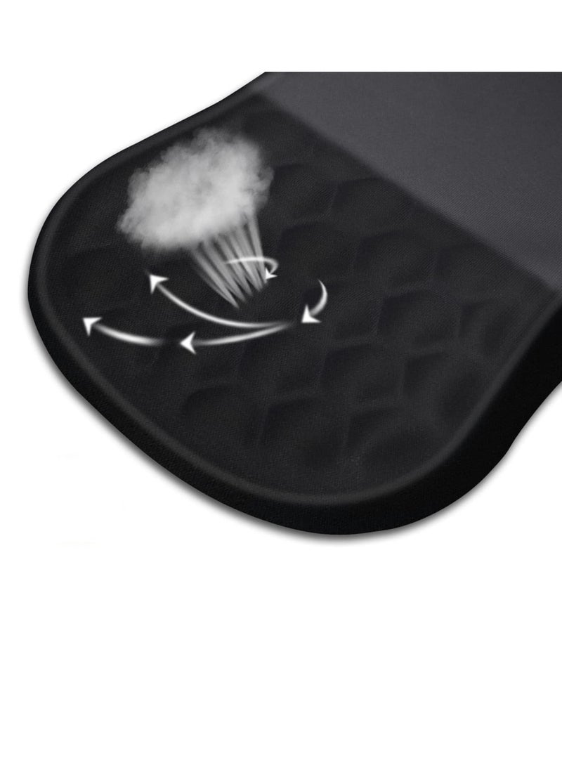 DUNISO Mouse Pad Wrist Support Ergonomic Pain Relief Keyboard Rest Comfortable Memory Foam With Non Slip PU Base Mouse Pads For Desk Computer Keyboard Home Office  - Image 4