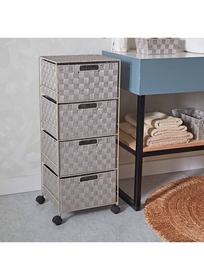 Home Box - Strap 4-Drawer Cabinet With Casters 35 x 85 x 30 cm - Image 1