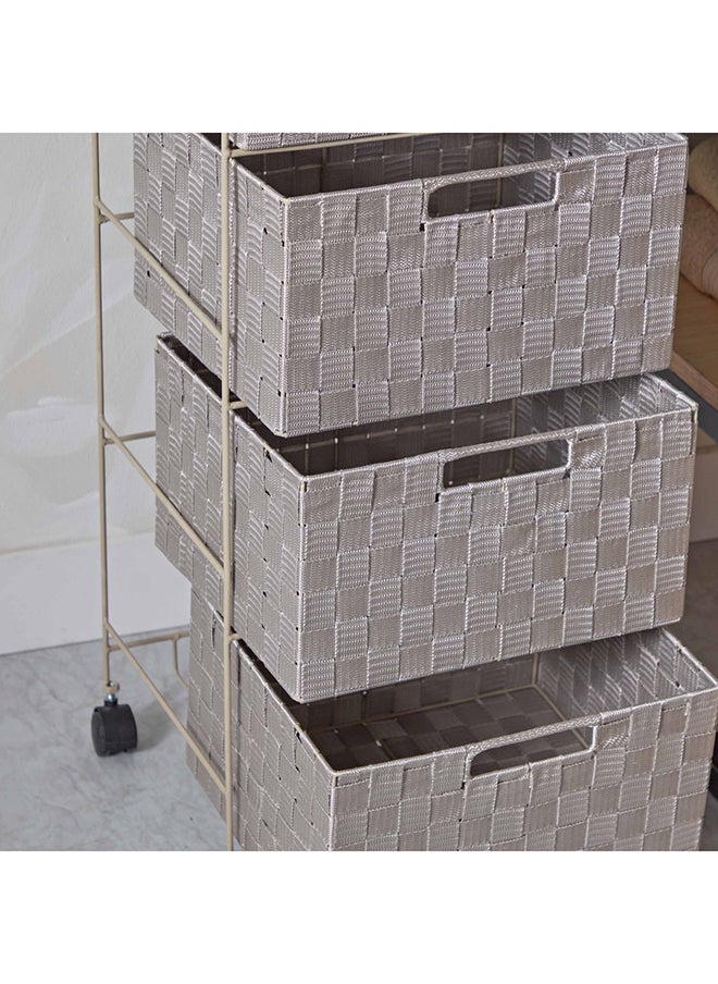 Home Box - Strap 4-Drawer Cabinet With Casters 35 x 85 x 30 cm - Image 1