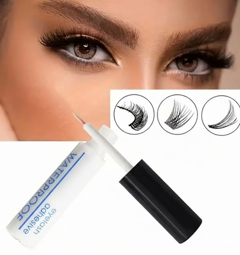 Lash Glue, black Eyelash Clusters Bond Latex Free Waterproof Eyelash Glue Lash Adhesive Express Drying Strong Bonding Long Lasting No Irritaiton for DIY Lash Extensions, 5ML NET-WHITE - Image 3