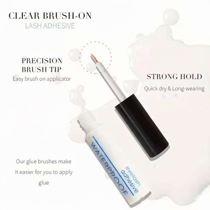 Lash Glue, black Eyelash Clusters Bond Latex Free Waterproof Eyelash Glue Lash Adhesive Express Drying Strong Bonding Long Lasting No Irritaiton for DIY Lash Extensions, 5ML NET-WHITE - Image 2