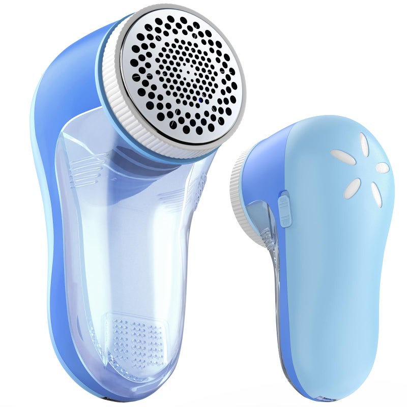 POPCHOSE Fabric Shaver Lint Remover for Clothes Electric Lint Shaver with 6Leaf Blades Sweater Shavers to Remove Pilling for Clothing Couch Furniture Fuzz Lint Ball Bobbles BlueCyan - Image 3