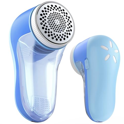 POPCHOSE Fabric Shaver Lint Remover for Clothes Electric Lint Shaver with 6Leaf Blades Sweater Shavers to Remove Pilling for Clothing Couch Furniture Fuzz Lint Ball Bobbles BlueCyan - Image 2