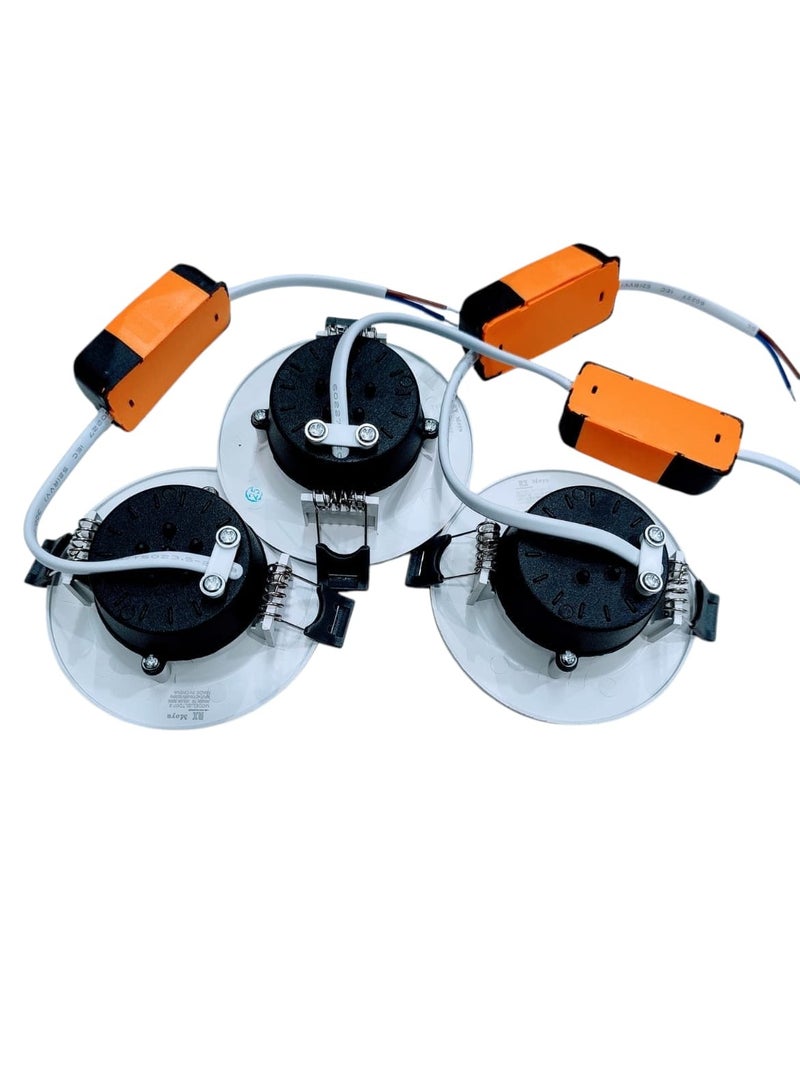 7W LED Recessed Spot Light – Set of 3 – Warm or Cool Light – Energy-Saving Ceiling Downlights with External Driver  - Image 4