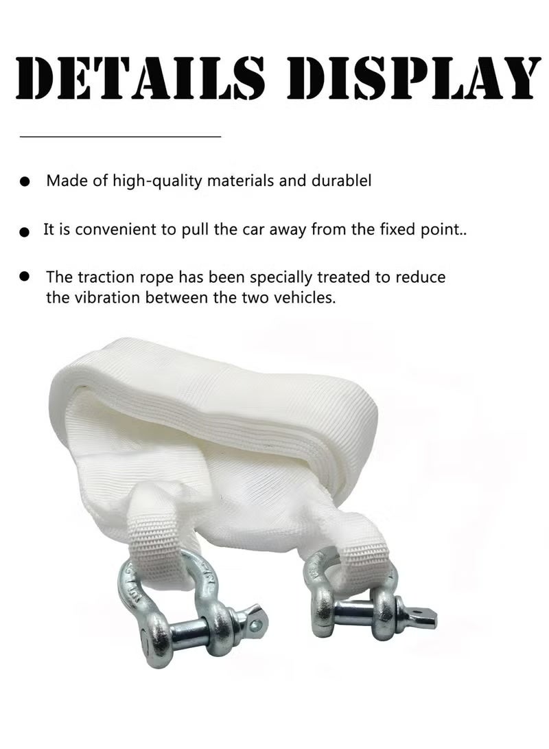 3XR Heavy-Duty Tow Rope – 5M 10000KG Load Capacity with Metal Shackles Tow Rope - Image 5