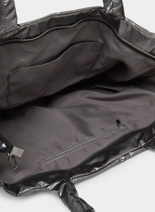Styli Charcoal Padded Shopper Bag - Image 4