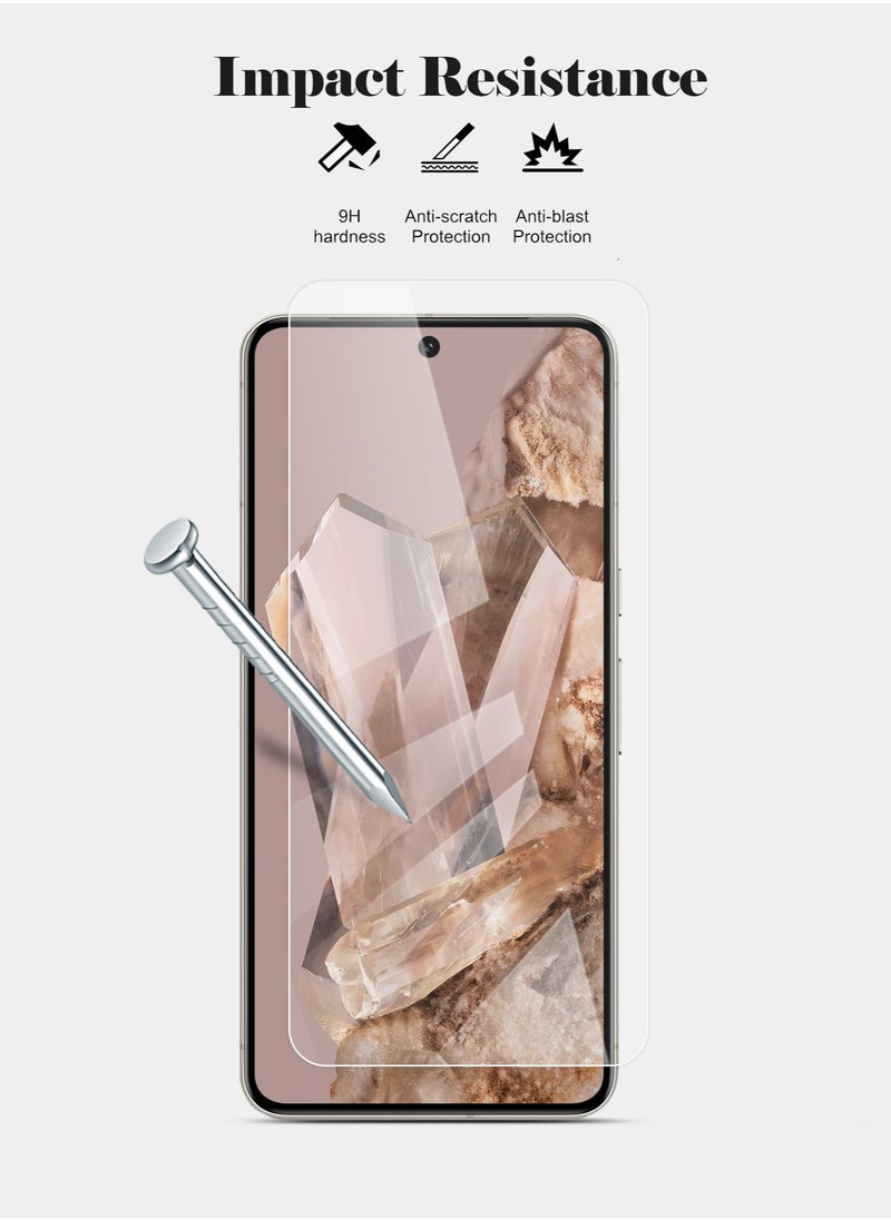 Techie - HD Tempered Glass Screen Protector for Google Pixel 8 Pro - Anti Reflection Anti Bubbles 9H Hardness 0.33 mm Rounded Edges Easy Installation - Image 1