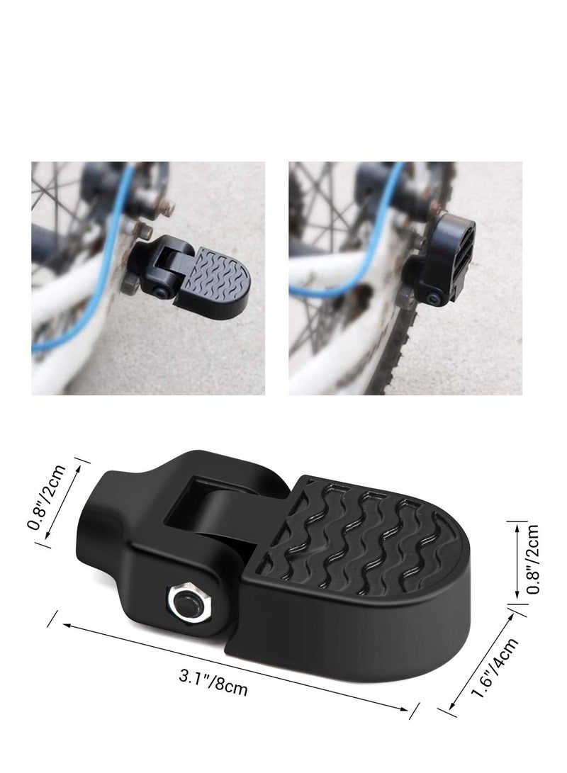 SOLARAE 1 Pair of Mini Bike Rear Pedals, Non-Slip Aluminum Alloy Foot Plates, 3.1x1.6 inch (8x4cm), Foldable Design for Mountain Bikes and Folding Bicycles. - Image 4