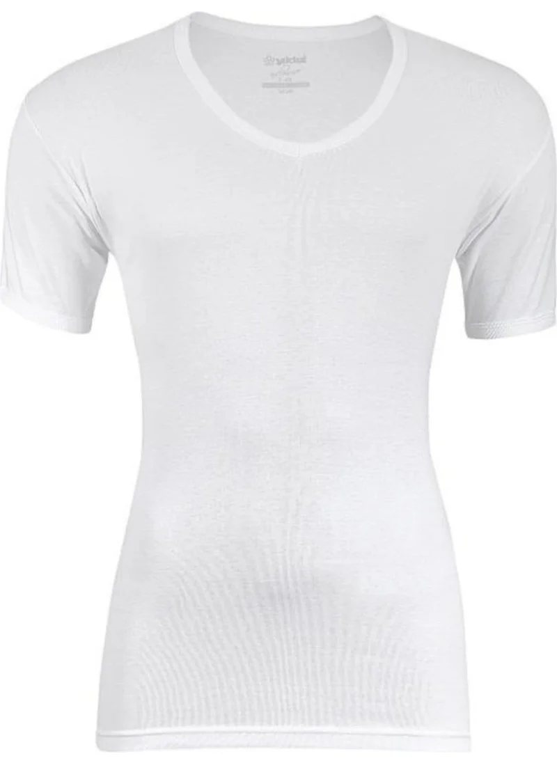 Yıldız Star 60 Men's Rib V Neck Short Sleeve Undershirt 3 Pieces