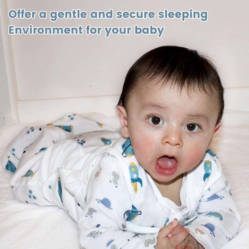 ZIGJOY Sleep Sack Swaddle 0.5 TOG Baby Wearable Blanket 100% Cotton Baby Swaddle Blanket for Newborns 6-12 Months for Boy Girl, Blue&Space - Image 4