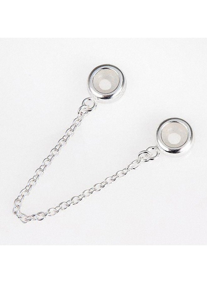 ARTCHARM .925 Sterling Silver Stopper Safety Chain Bead Charm For European Charm Bracelets - Image 2