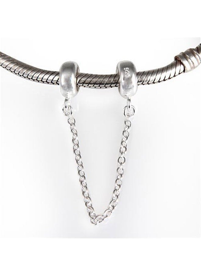 ARTCHARM .925 Sterling Silver Stopper Safety Chain Bead Charm For European Charm Bracelets - Image 5