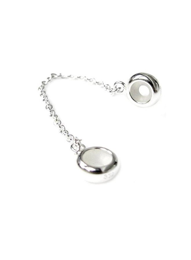 ARTCHARM .925 Sterling Silver Stopper Safety Chain Bead Charm For European Charm Bracelets - Image 1