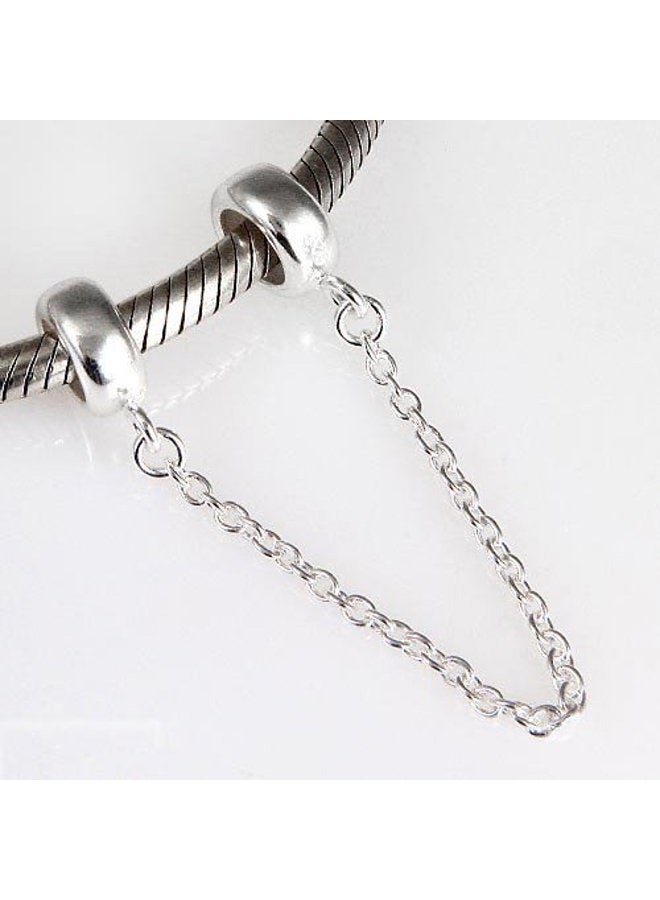 ARTCHARM .925 Sterling Silver Stopper Safety Chain Bead Charm For European Charm Bracelets - Image 3