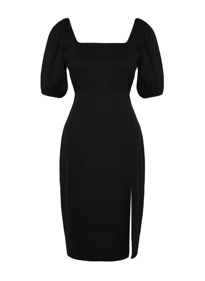 trendyol - Black Slit Knitted Dress TBBSS23AH00280 - Image 1