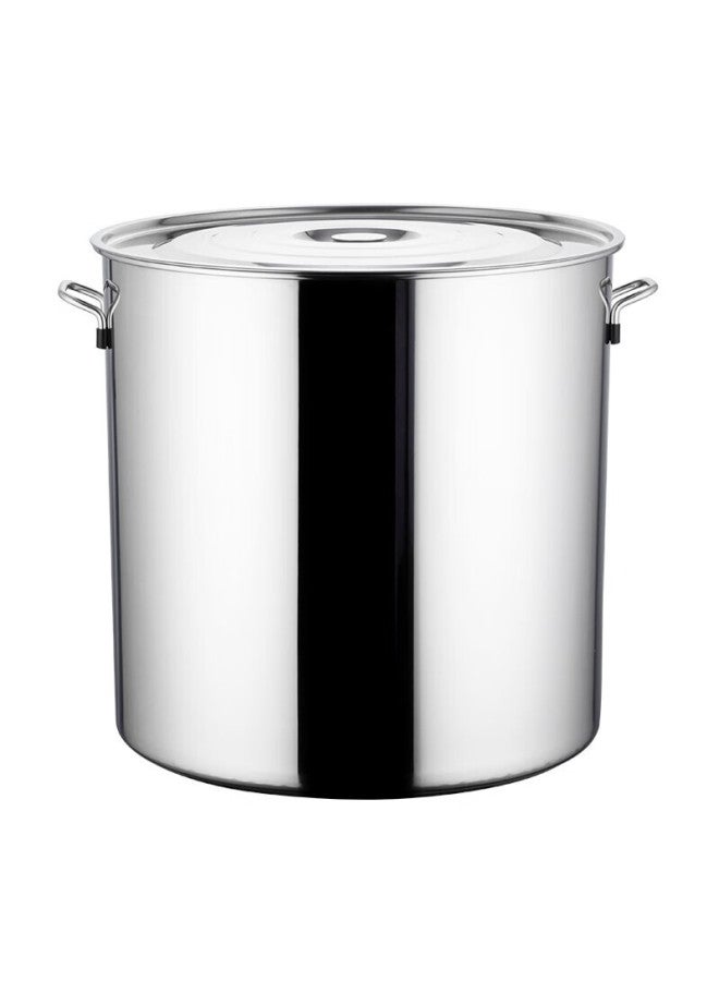 All-round Quanshi Stainless Steel Bucket With Lid 45*45cm Thickened Water Storage Bucket Braised Meat Large Soup Pot Canteen Hotel Catering Commercial Use - Image 3