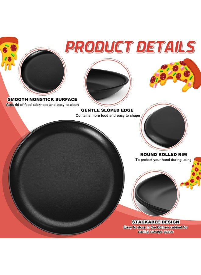 Peachjoy طقم صينية بيتزا 10 بوصة من 2، صواني بيتزا غير لاصقة، أدوات خبز دائرية للفرن، نواة من الفولاذ المقاوم للصدأ مع طلاءات غير لاصقة، صحية وقابلة لإعادة الاستخدام وسهلة التنظيف، آمنة للفرن والفريزر - Image 3