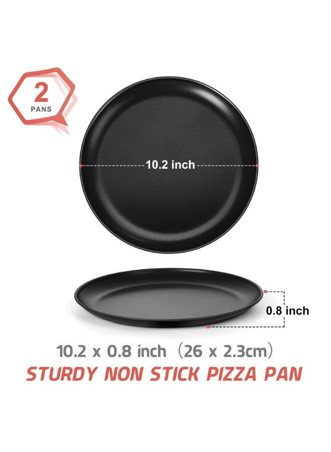 Peachjoy طقم صينية بيتزا 10 بوصة من 2، صواني بيتزا غير لاصقة، أدوات خبز دائرية للفرن، نواة من الفولاذ المقاوم للصدأ مع طلاءات غير لاصقة، صحية وقابلة لإعادة الاستخدام وسهلة التنظيف، آمنة للفرن والفريزر - Image 2