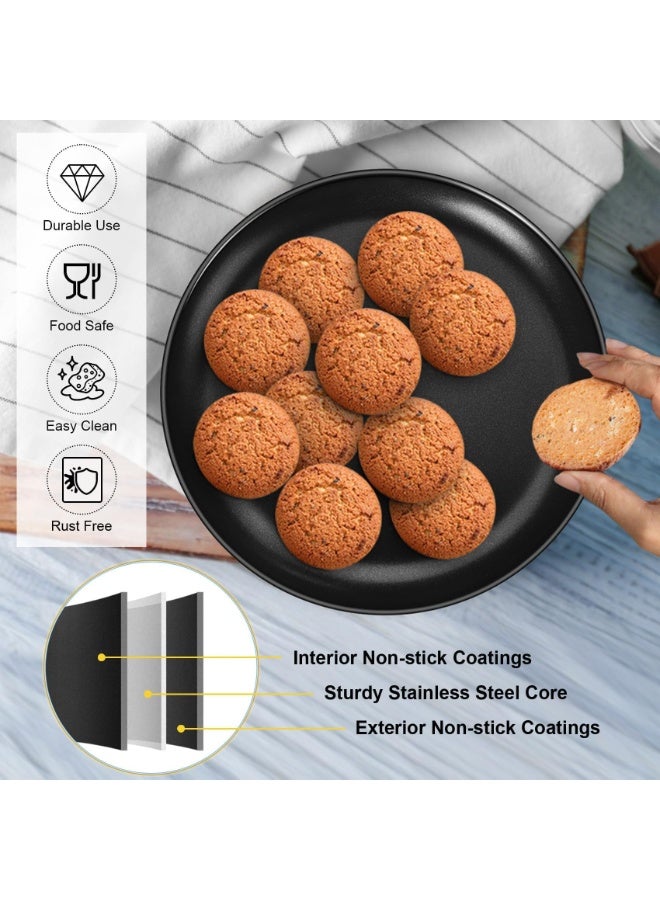 Peachjoy طقم صينية بيتزا 10 بوصة من 2، صواني بيتزا غير لاصقة، أدوات خبز دائرية للفرن، نواة من الفولاذ المقاوم للصدأ مع طلاءات غير لاصقة، صحية وقابلة لإعادة الاستخدام وسهلة التنظيف، آمنة للفرن والفريزر - Image 4