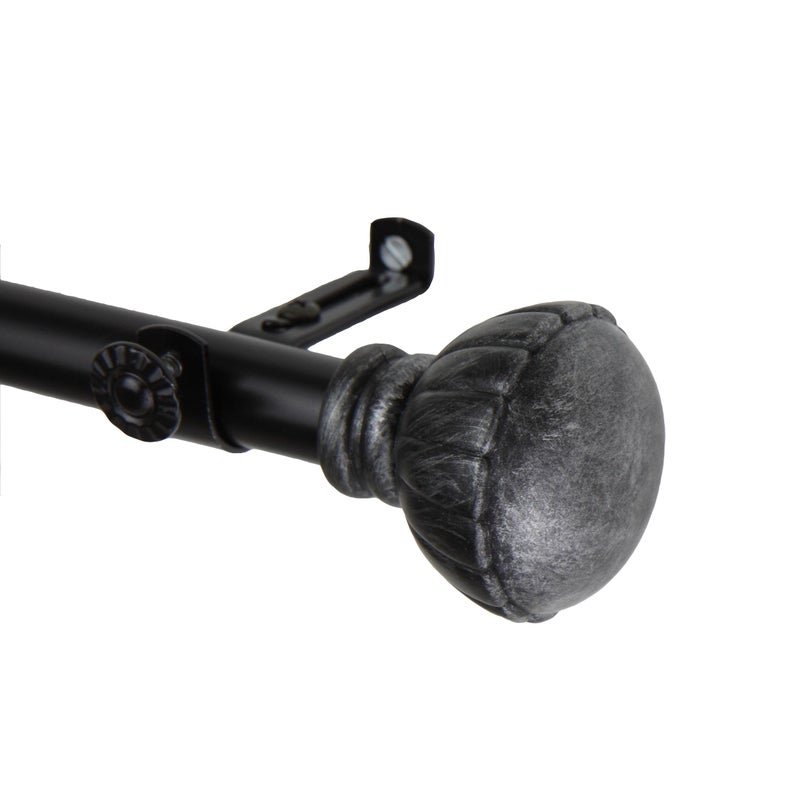 Rod Desyne Rod Desyne 4805992 Magnolia Window Curtain Rod Set 120 to 170Inch Black