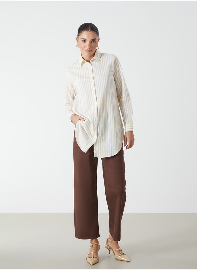 LC WAIKIKI - Striped Poplin Women's Shirt Tunic - Image 1