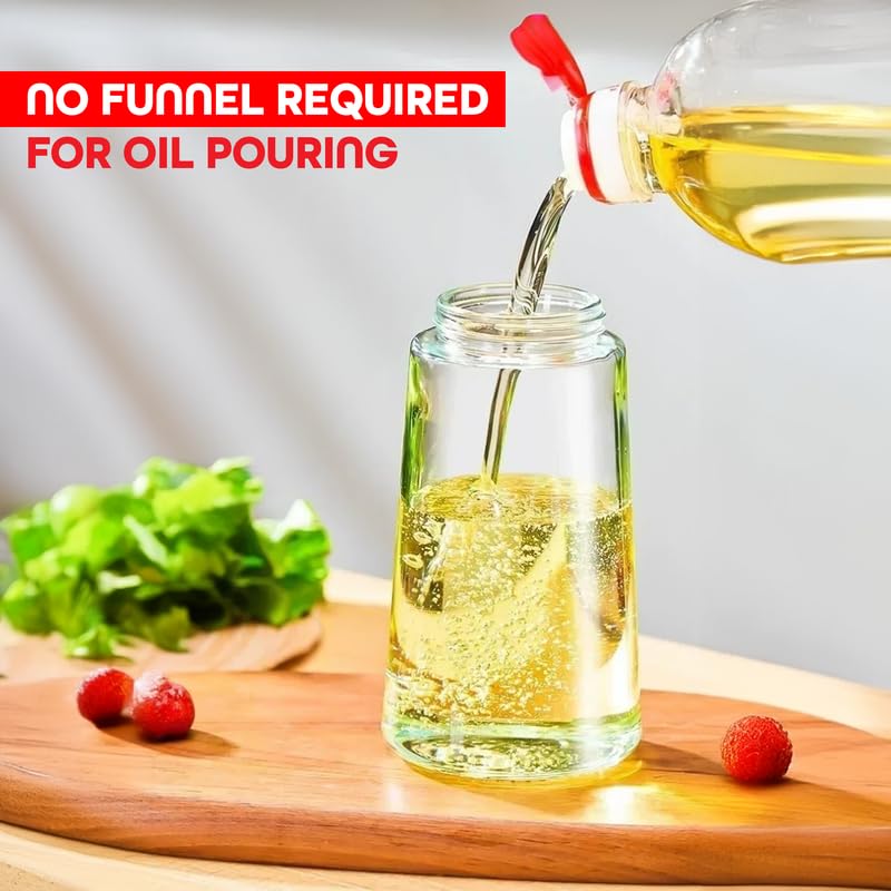PRIME PICK Cook Pro Oil Dispenser Bottle Glass 2 in 1 Oil Sprayer Adjustable Nozzle Leak Proof Food Grade Cooking Baking Air Fryer BBQ Use Green 470 ml - Image 5