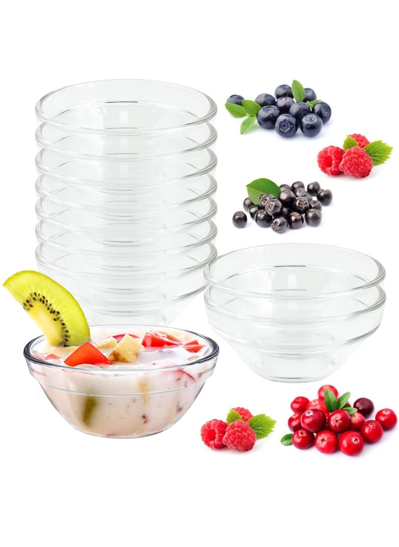 Sweet seven - Set of 10 Small Glass Dipping Bowls - Clear Round Serving Dishes for Parties, Snacks, Sauces, and More - Reusable Mini Condiment Pots for Spices, Relish, Jam, Chutney, and Creams - Image 1