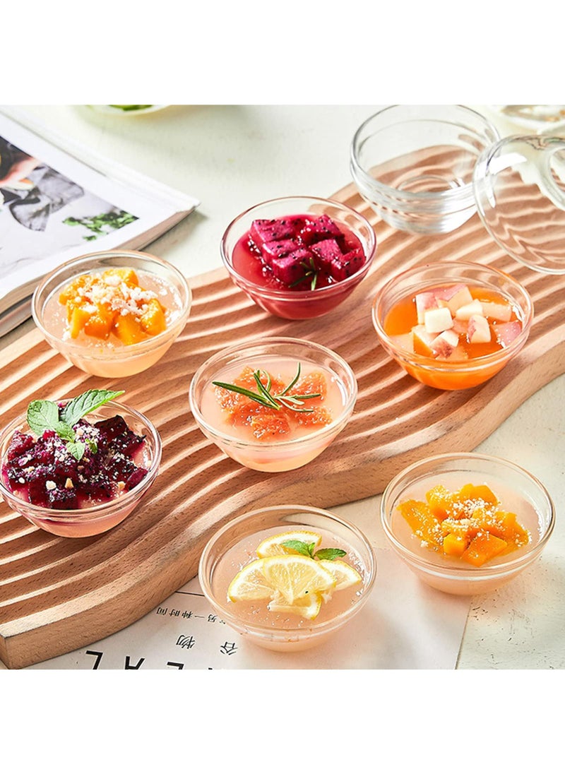 Sweet seven - Set of 10 Small Glass Dipping Bowls - Clear Round Serving Dishes for Parties, Snacks, Sauces, and More - Reusable Mini Condiment Pots for Spices, Relish, Jam, Chutney, and Creams - Image 1