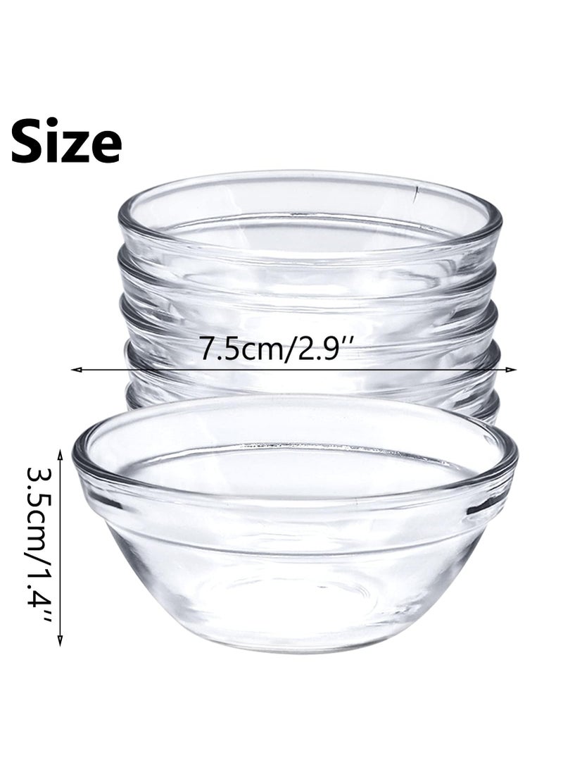 Sweet seven - Set of 10 Small Glass Dipping Bowls - Clear Round Serving Dishes for Parties, Snacks, Sauces, and More - Reusable Mini Condiment Pots for Spices, Relish, Jam, Chutney, and Creams - Image 1