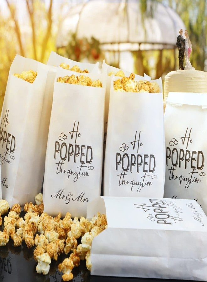 ANTING He Popped the Question Popcorn Bags Engagement Party Favors Popcorn Bags Wedding Bridal Shower Engaged Goody Snack Treat Bags Grease Resistant - Image 1