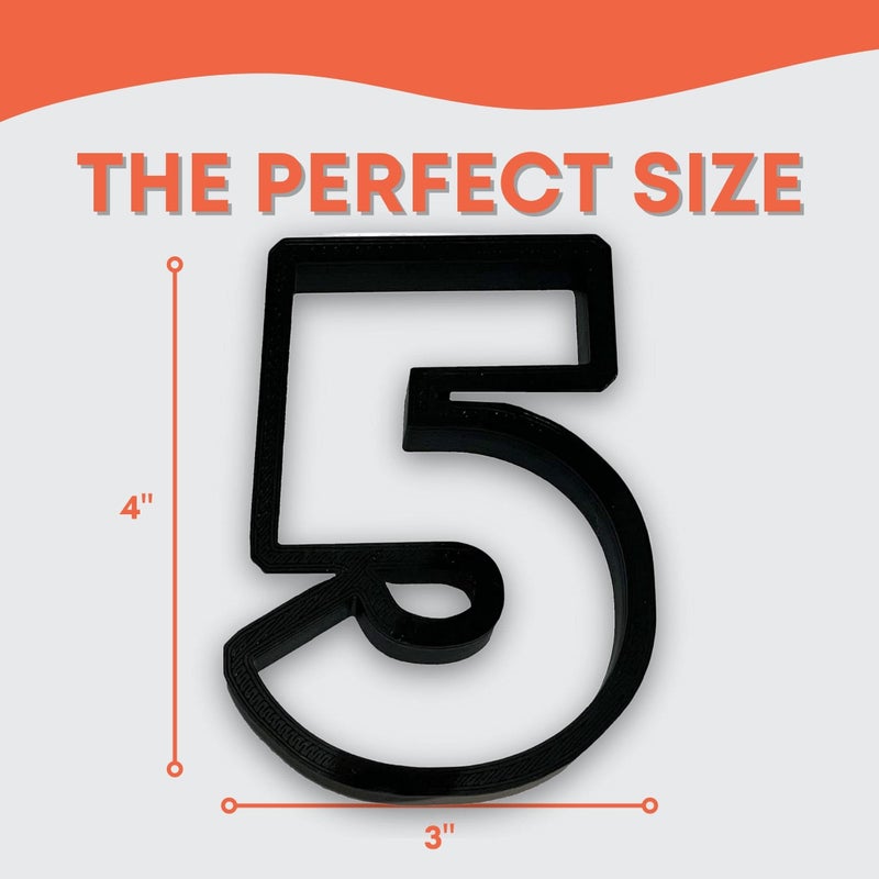 Bundle of Fun 5 Block Numbers Cookie Cutter with Easy to Push Design (3.5 inch) - Image 2