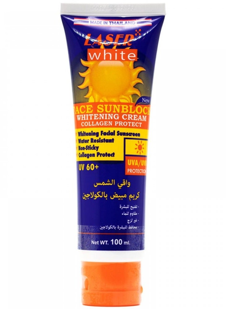 LASER LASER WHITE Sunscreen UV 60+ Whitening Cream with Collagen 100 ml - Image 1