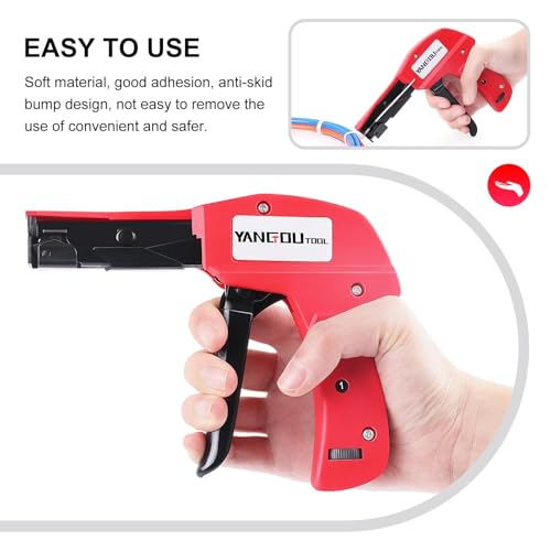 Yangoutool Ergonomic Cable Tie Gun: Hand-Operated Zip Tie Tool with 1-3 Adjustable Tension Settings, Efficient Fastening and Cutting - Image 4