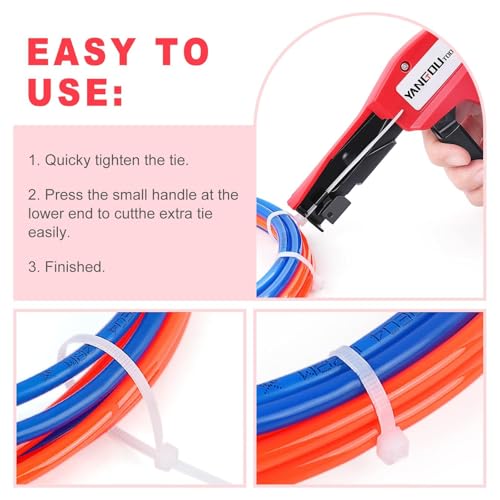 Yangoutool Ergonomic Cable Tie Gun: Hand-Operated Zip Tie Tool with 1-3 Adjustable Tension Settings, Efficient Fastening and Cutting - Image 5