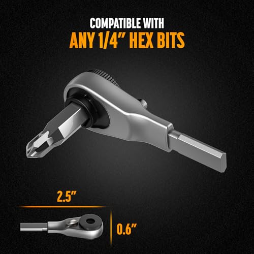GALVANOX Flat-end Ratchet Driver Designed for Leatherman Models - Compatible with Multi-tool Flat Bit Kits and Standard 1/4" Hex Bits (Brushed Steel) - Image 2