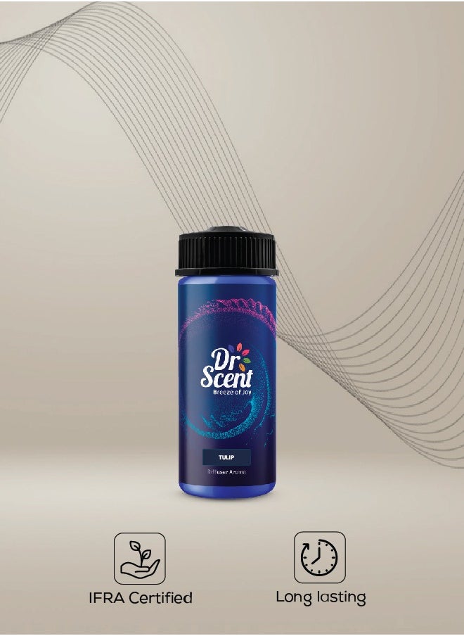 Dr Scent - Breeze of Joy Diffuser Aroma Oil – TULIP | Luxurious Fragrance with Apple and Brazilian Orange Base, Lavender, Lychee and Peach Middle, Lily, Jasmine, and Magnolia as Bottom Notes. (170ml) - Image 1