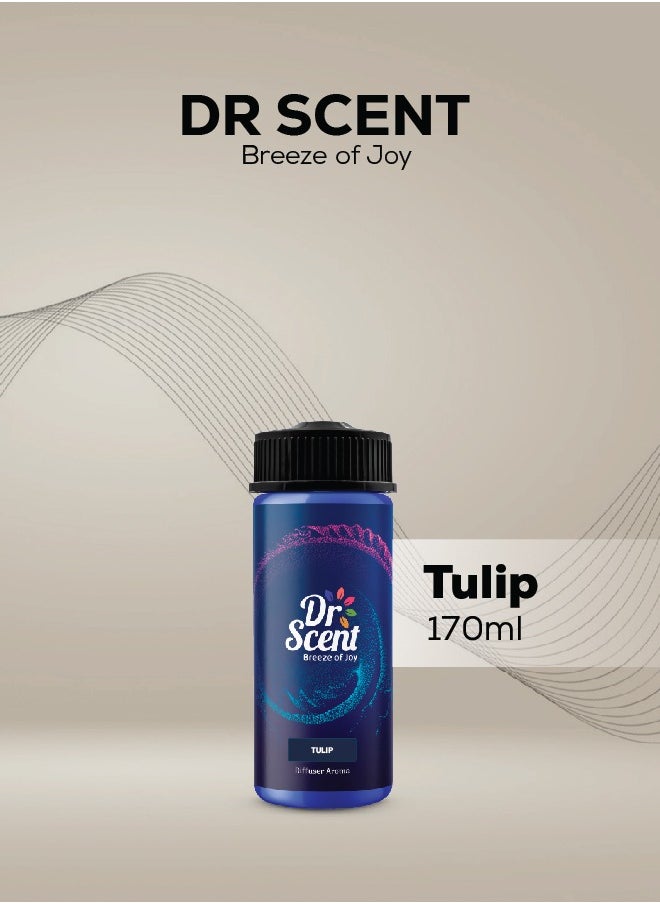 Dr Scent - Breeze of Joy Diffuser Aroma Oil – TULIP | Luxurious Fragrance with Apple and Brazilian Orange Base, Lavender, Lychee and Peach Middle, Lily, Jasmine, and Magnolia as Bottom Notes. (170ml) - Image 1