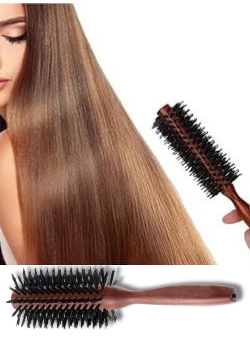 جولي فرشاة سشوار للشعر دائرية بيد خشبية لتجفيف الشعر - Image 5