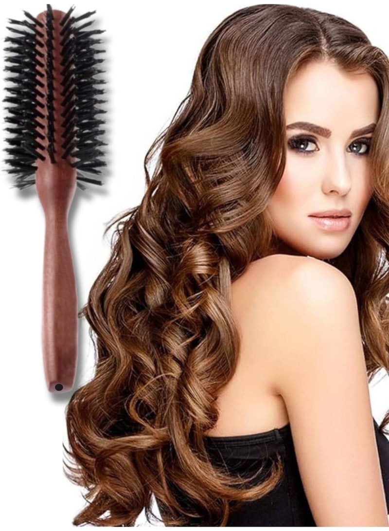 جولي فرشاة سشوار للشعر دائرية بيد خشبية لتجفيف الشعر - Image 2