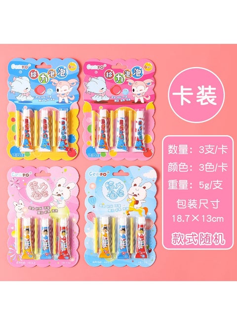 Colorful Cartoon Bubble Gum Balloons for Kids 3 PCs suction card bubble glue 5g each